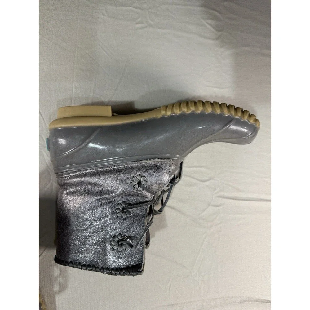 Jack Rogers Women’s Size 8 Gray Silver Waterproof Ankle Duck Boots – Rain Shoes